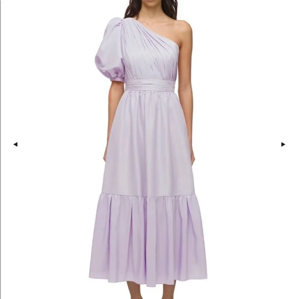 NWT Self Portrait Maxi Lilac Dress One Shoulder Purple Size 2